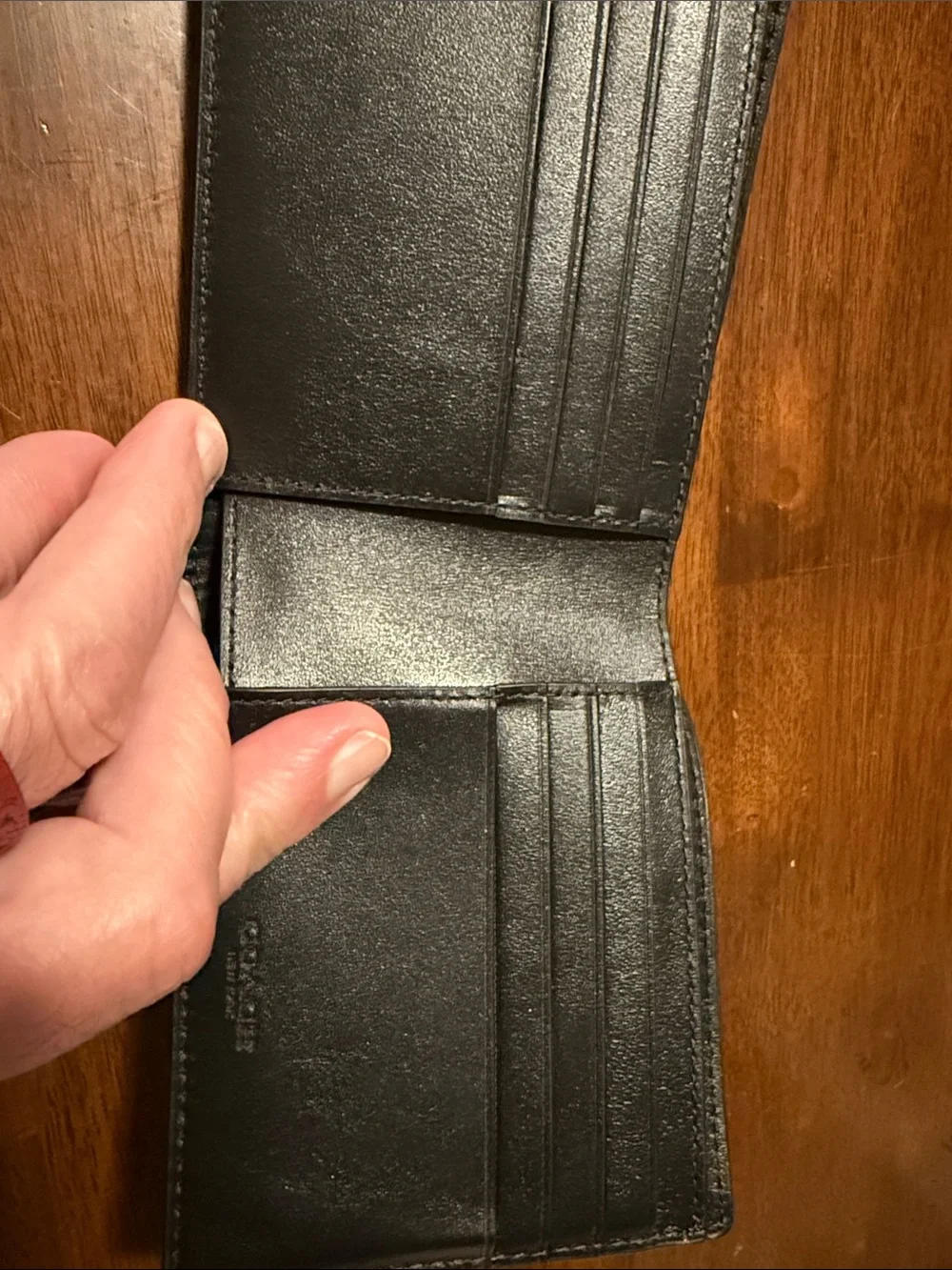 Coach Black Embossed Signature Leather Card & ID Holders